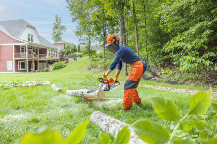 Акумуляторна пила MSA160.0 C-B 30см STIHL (MA032000005) у робочому положенні — оригінал