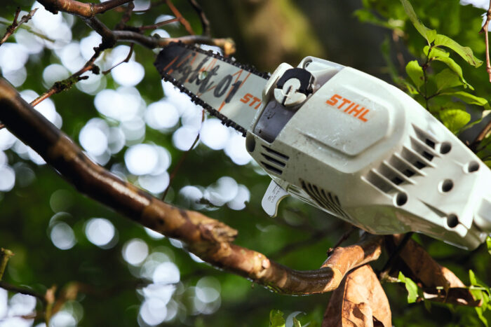 Акумуляторний висоторіз HTA86 STIHL (LA032000005) у робочому положенні — оригінал